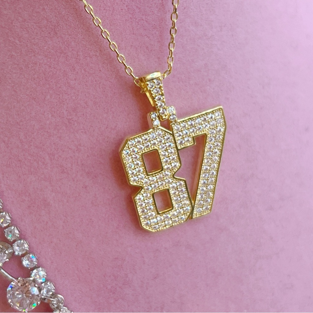 18k yellow gold filled 87 cz diamond pave 18” to 20” necklace number
